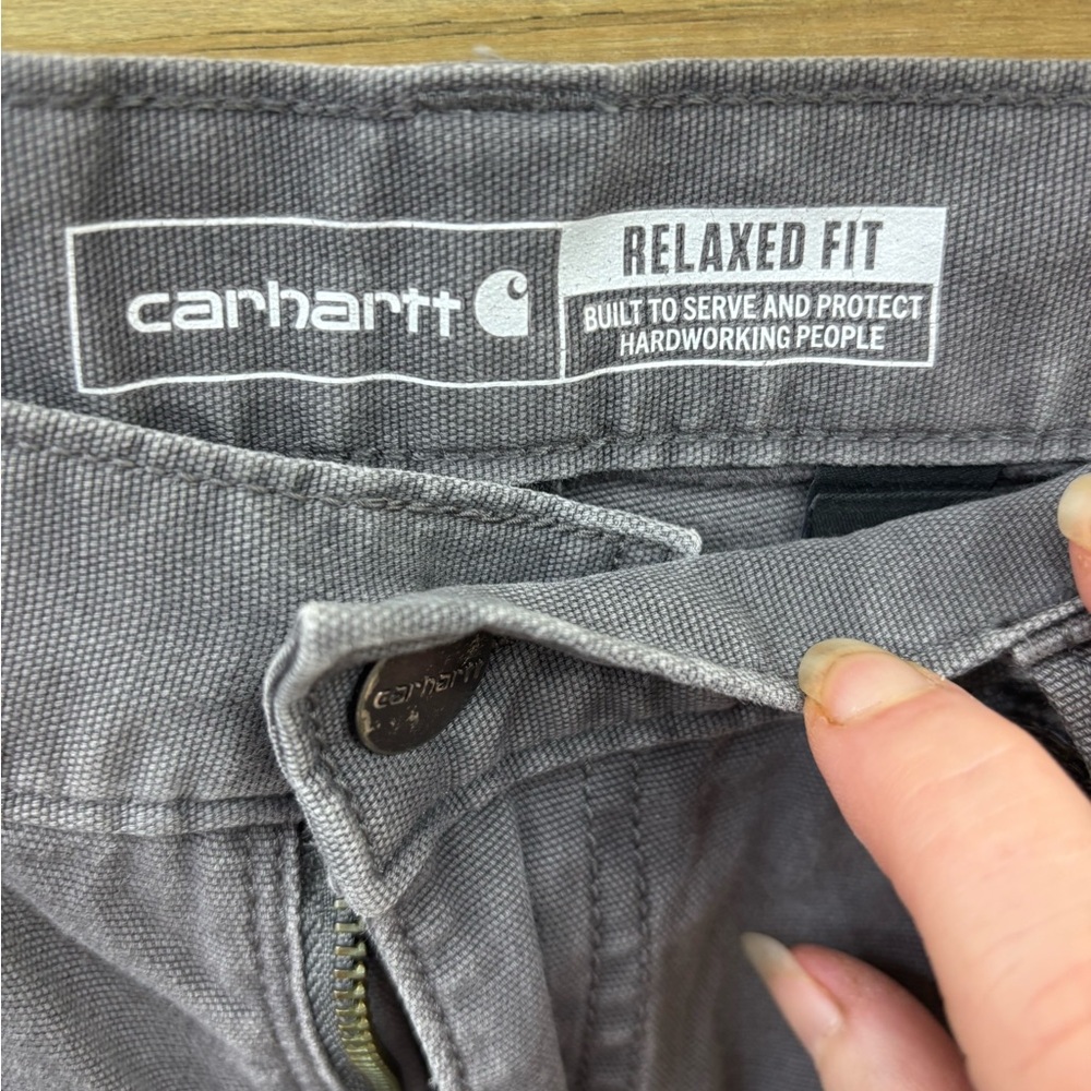 Carhartt relaxed fit gray canvas pants size 32X32 (measures 33”X31”) - Picture 2 of 6